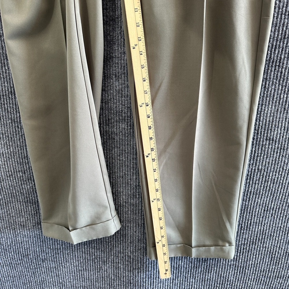 IZOD Mens Dress Pants Size 36x34 Beige Polyester Pleated Front Cuffed High Rise - Picture 4 of 8